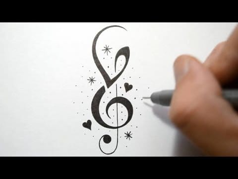 music note letter j tattoo