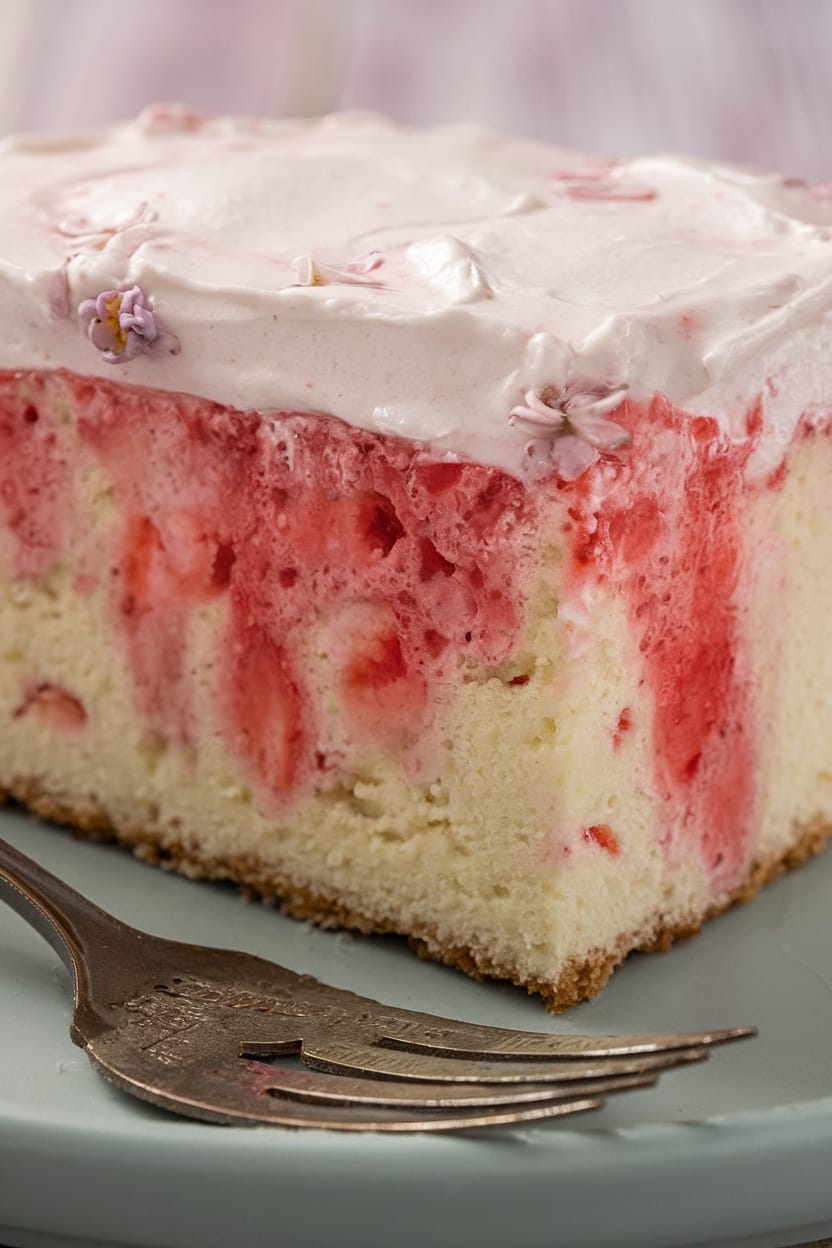 Strawberry Jello Poke Cake