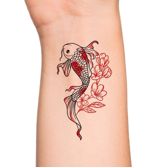 watercolor koi tattoo