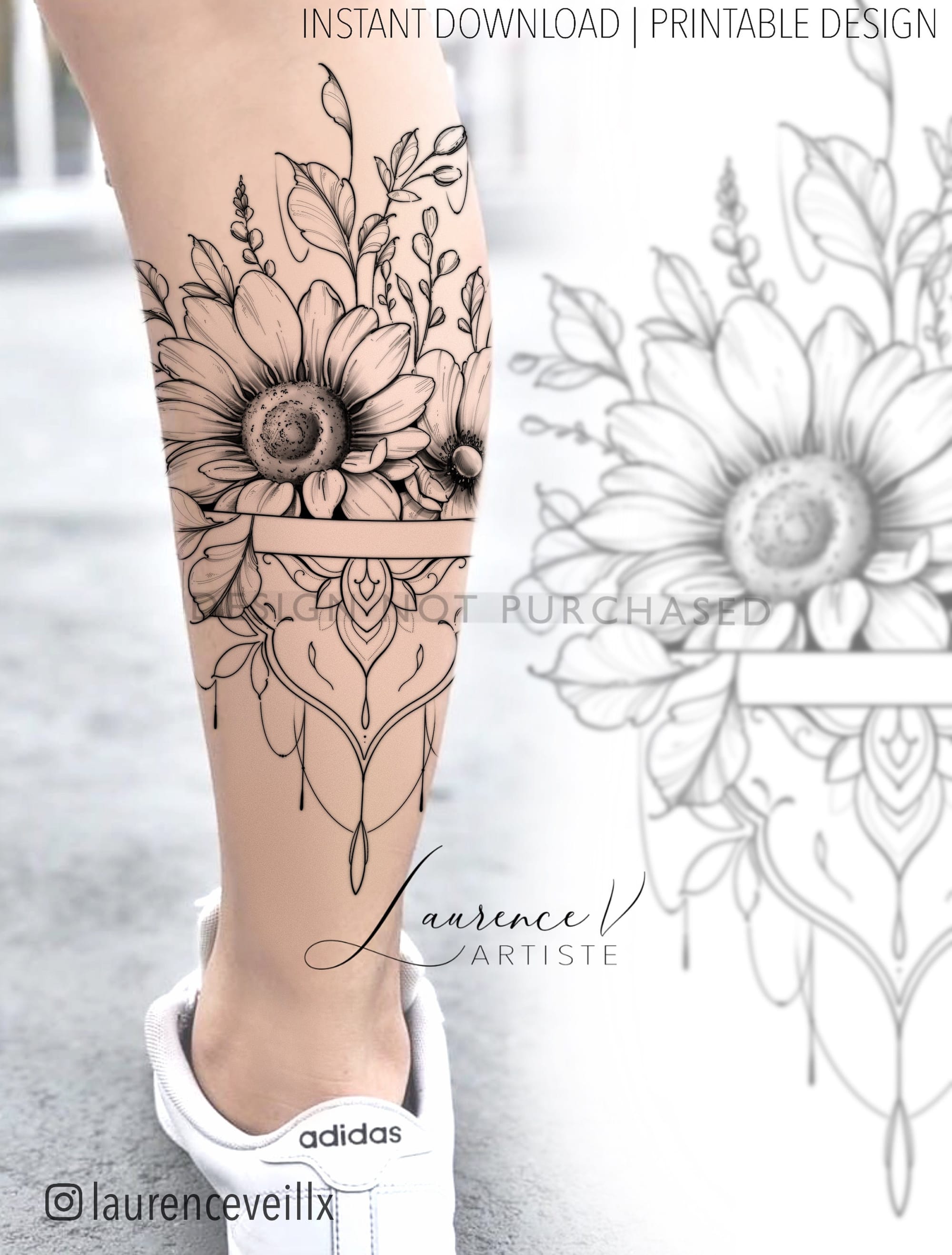 sunflower mandala tattoo