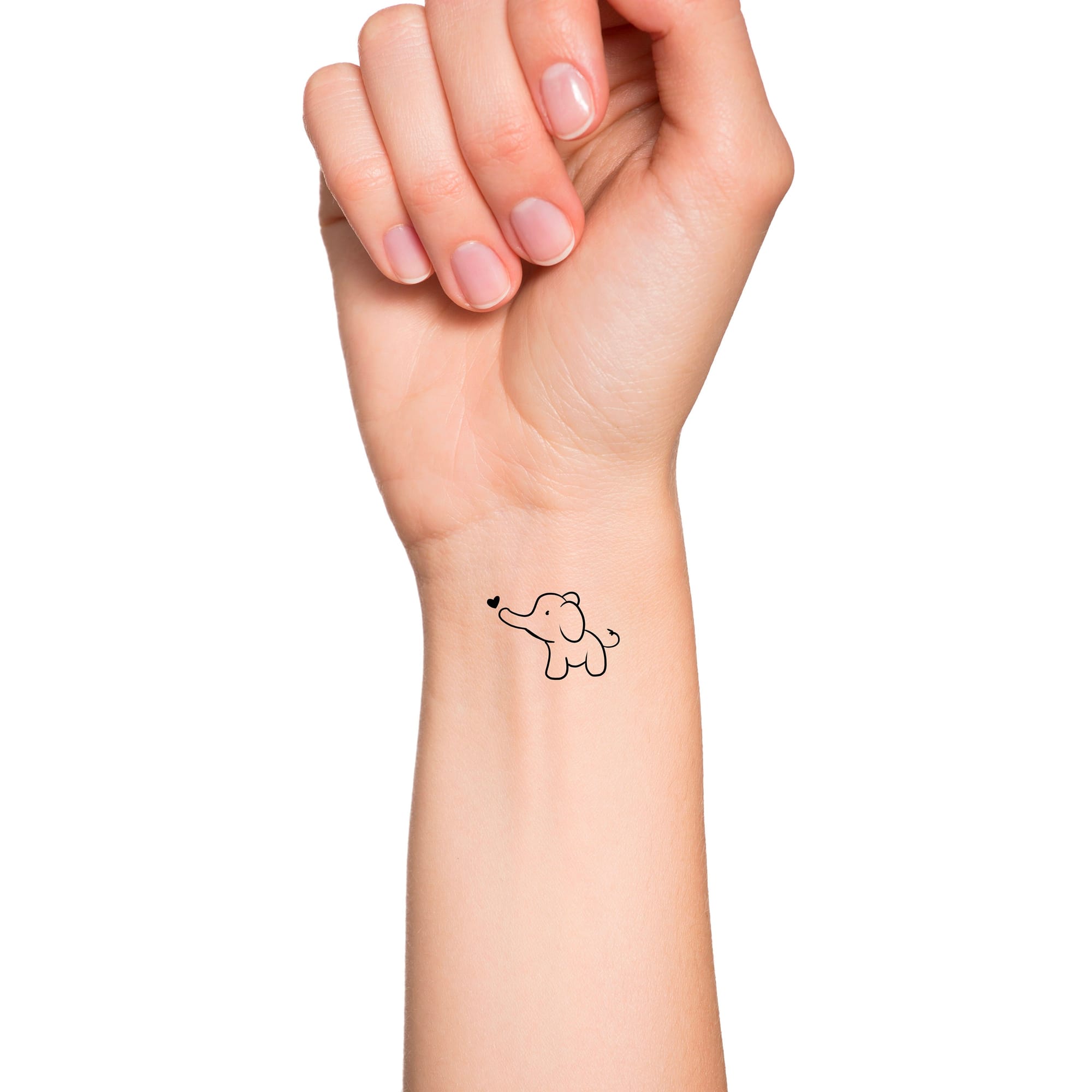 heart elephant tattoo