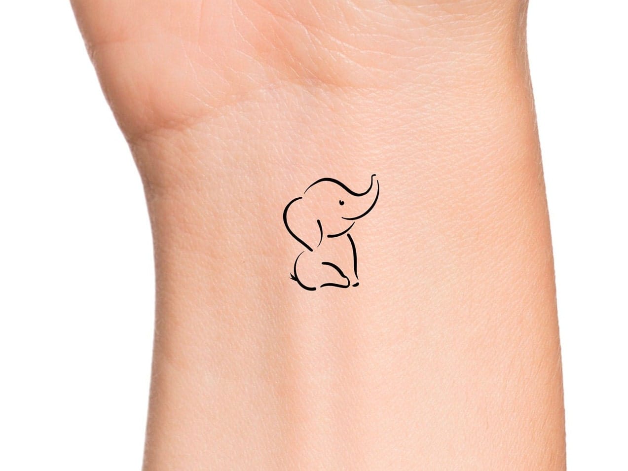 baby elephant tattoo