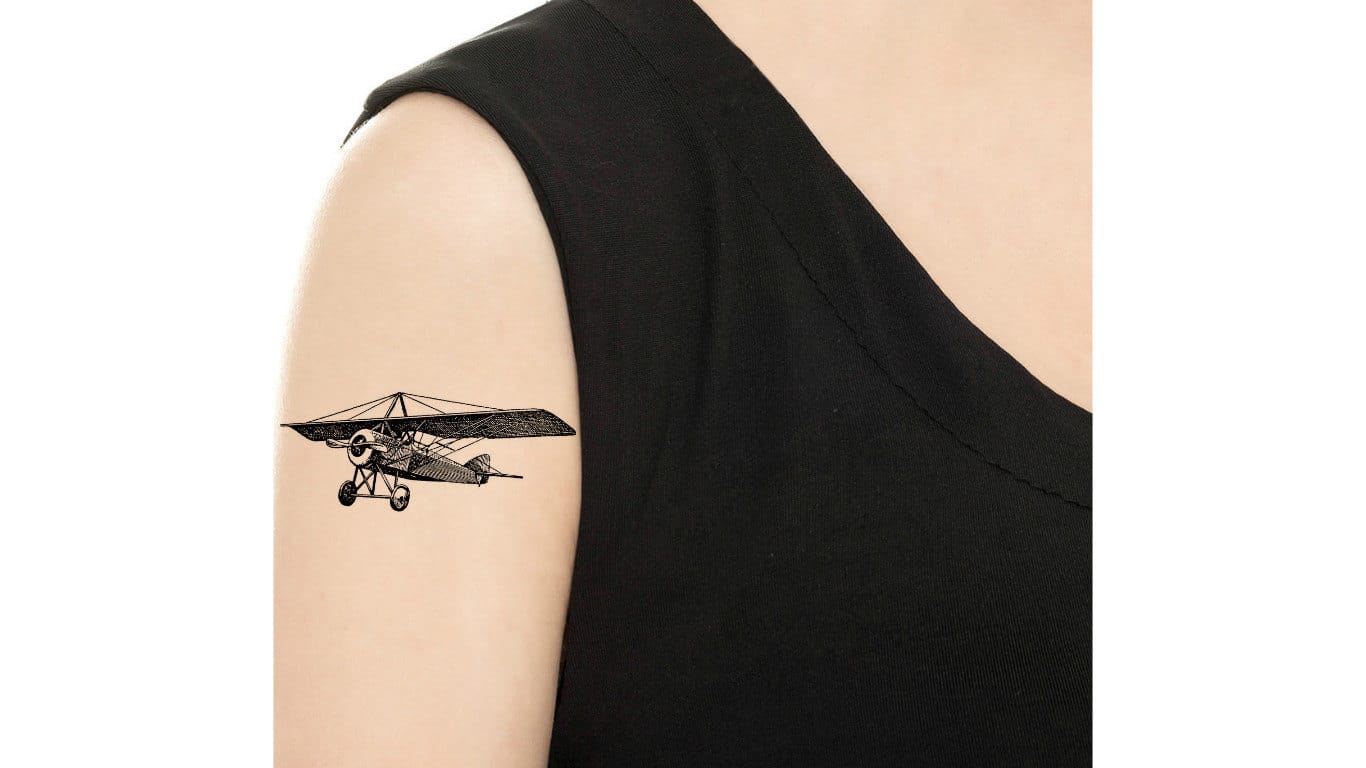 vintage airplane tattoo