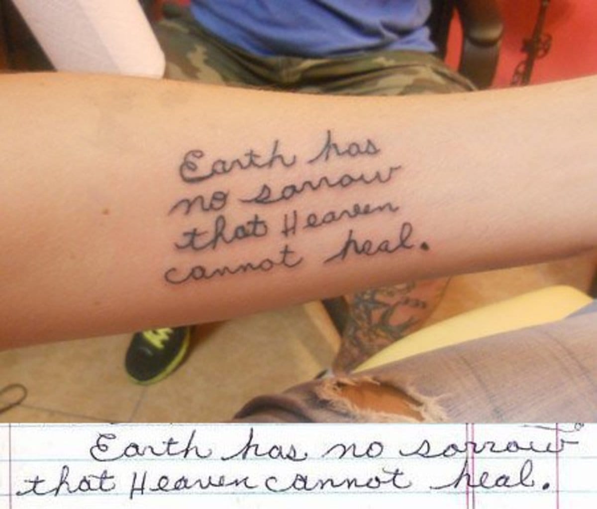 memorial quote tattoo