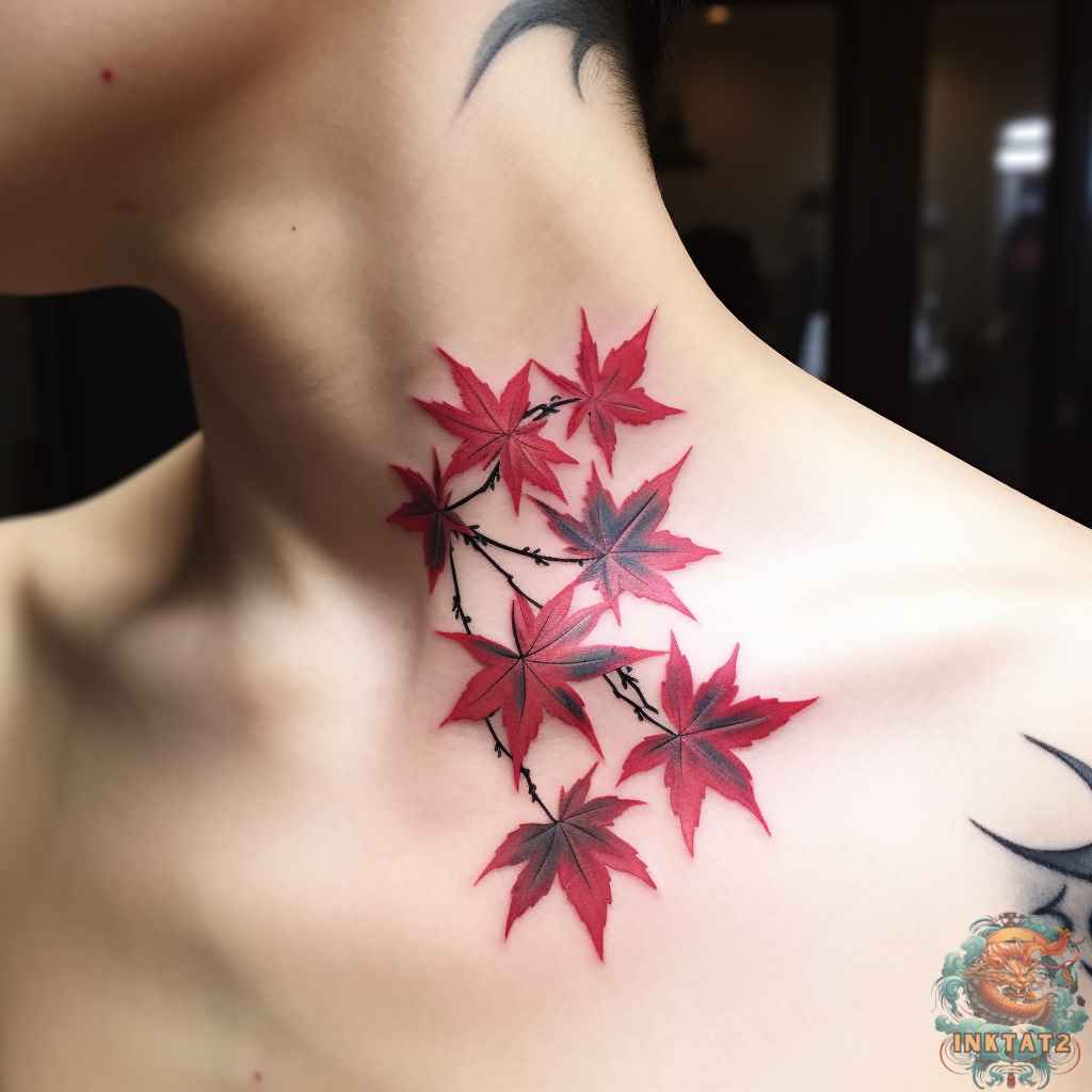 a small Japanese maple leaf tattoo design