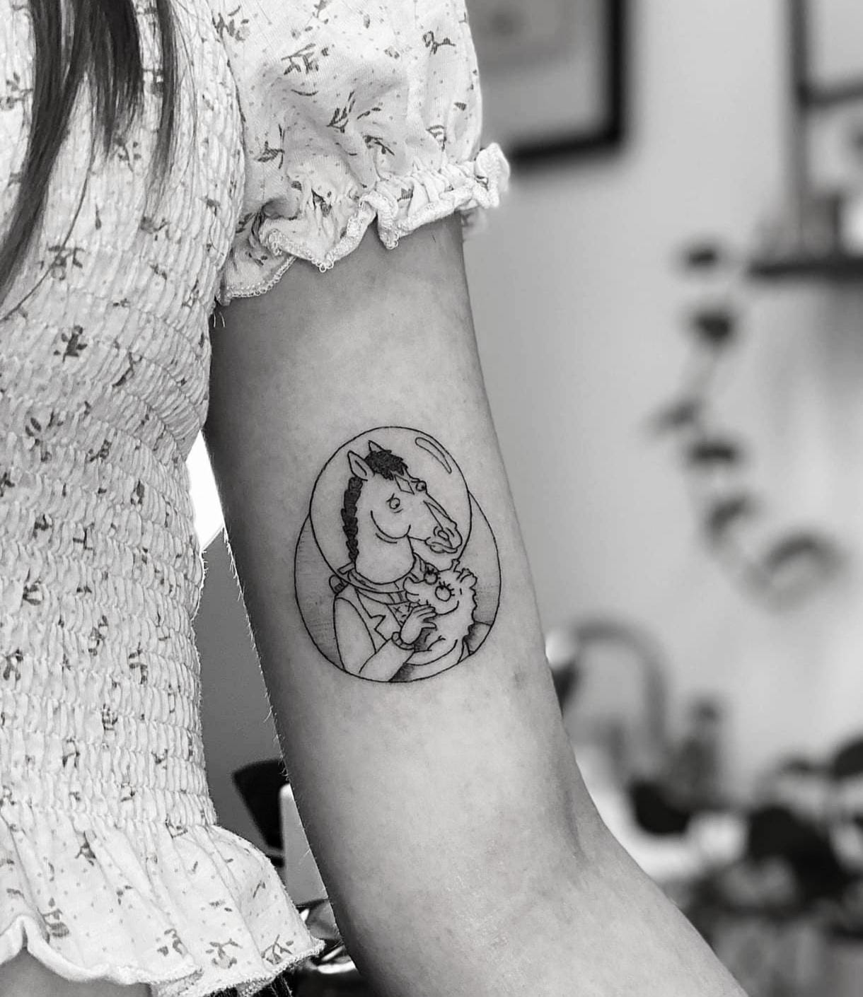 realistic bojack tattoo