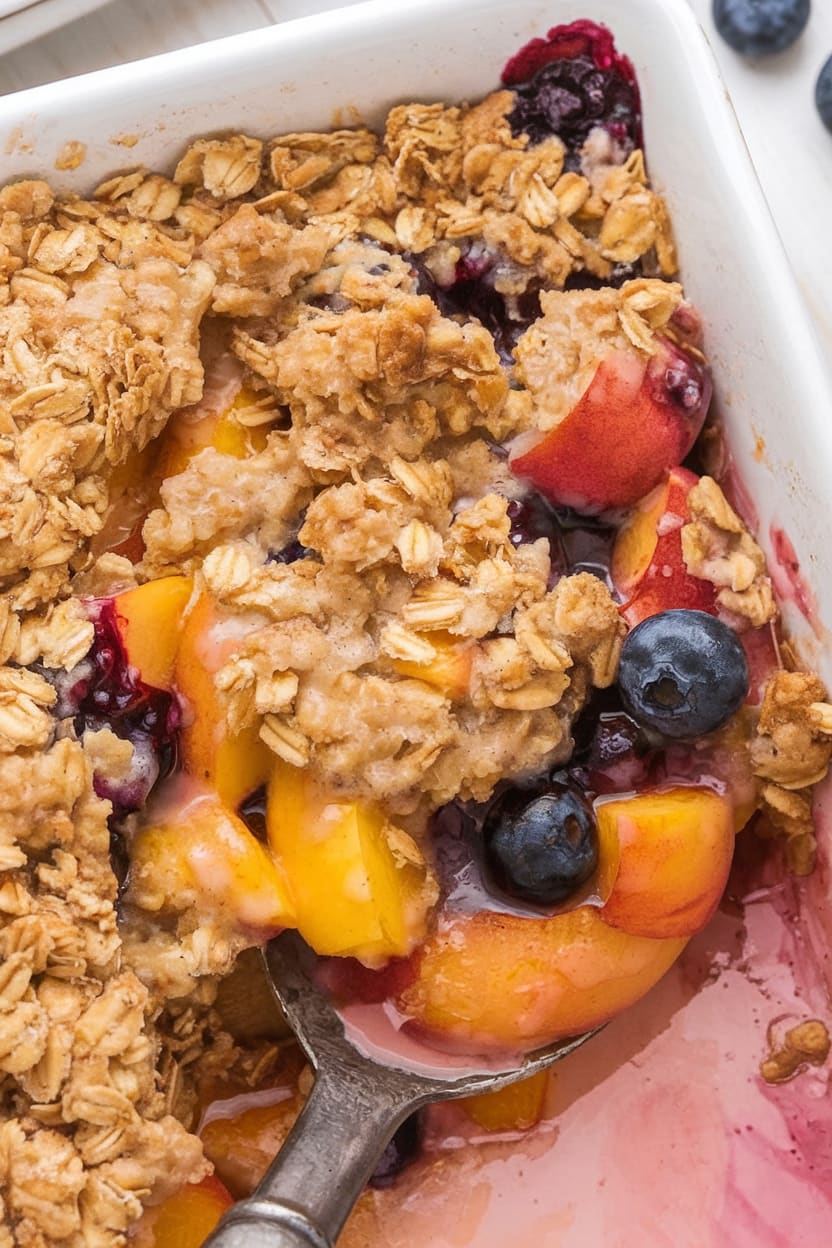 Peach and Blueberry Crisp