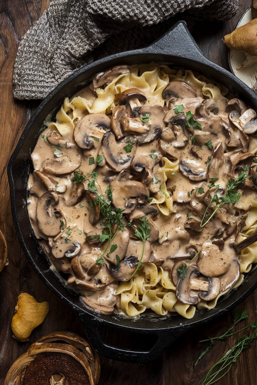 Vegetarian Mushroom Stroganoff (One Pot)