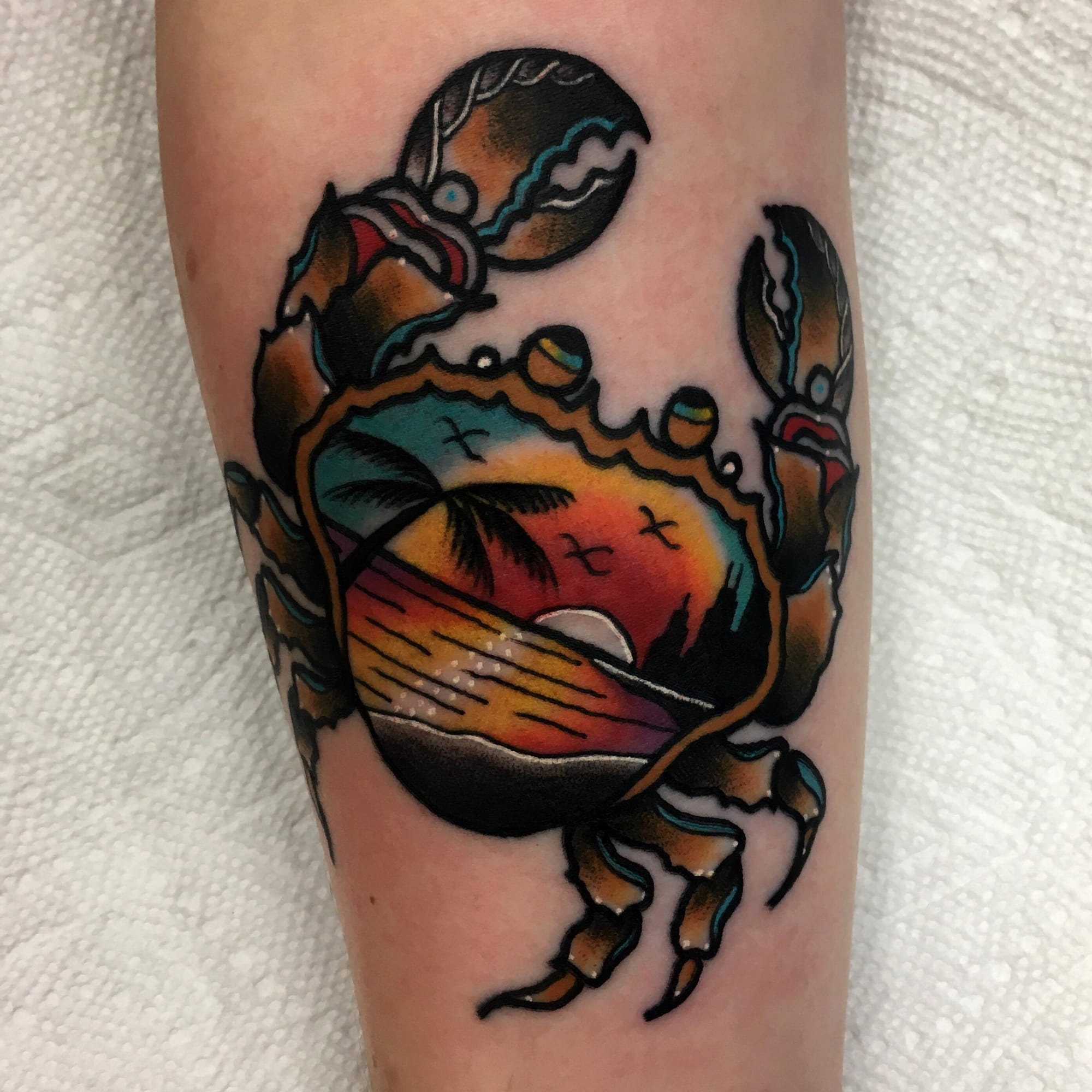traditional crab tattoo