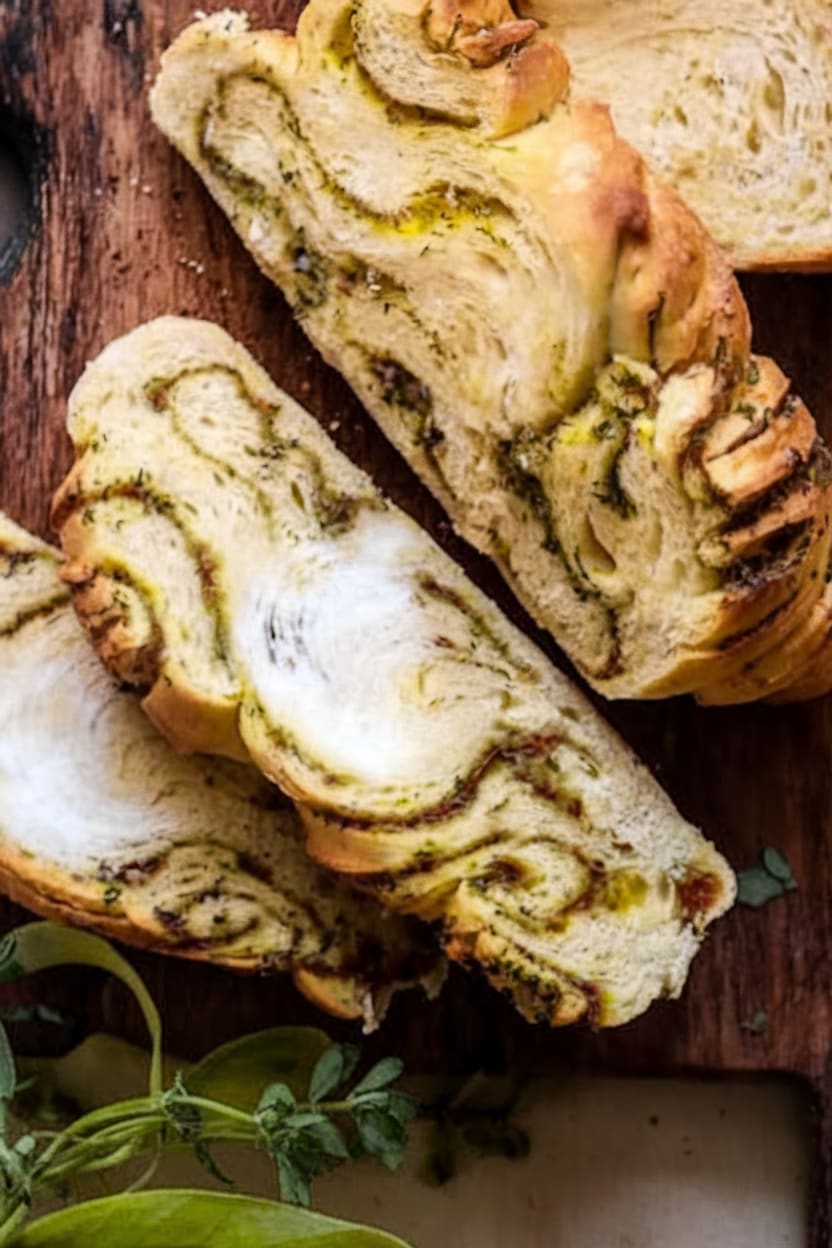Swirled Garlic Herb Bread