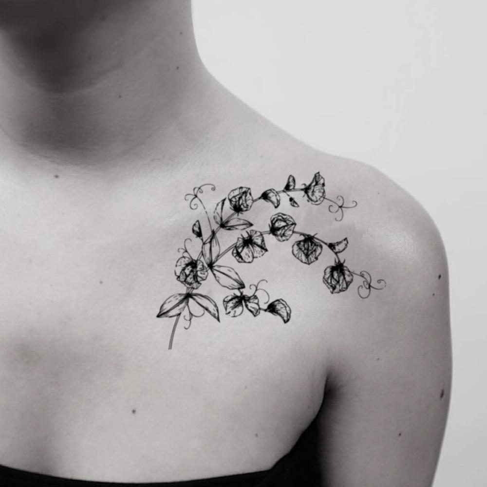 geometric sweet pea tattoo