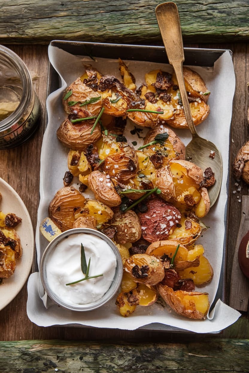 4-Ingredient Crispy Smashed Potatoes (Vegan)