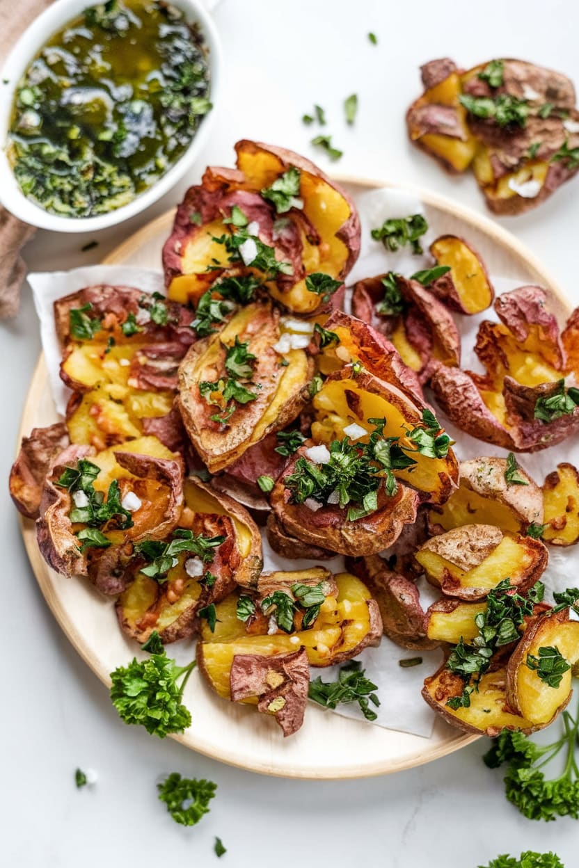 4-Ingredient Crispy Smashed Potatoes (Vegan)