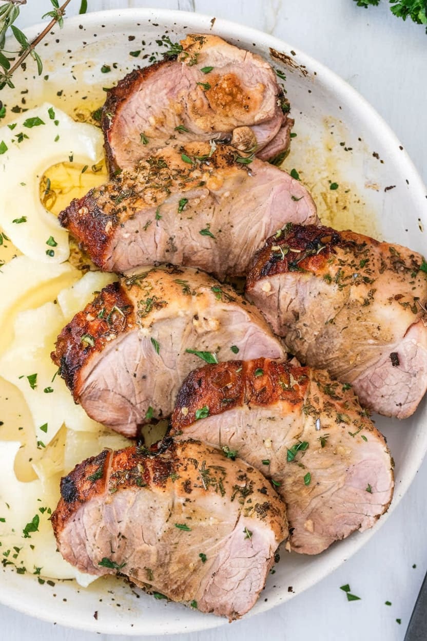 One-Skillet Herb Crusted Pork Tenderloin