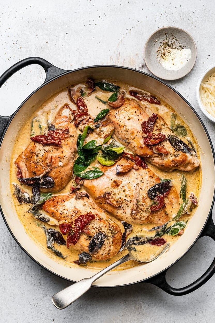 Slow Cooker Creamy Tuscan Chicken