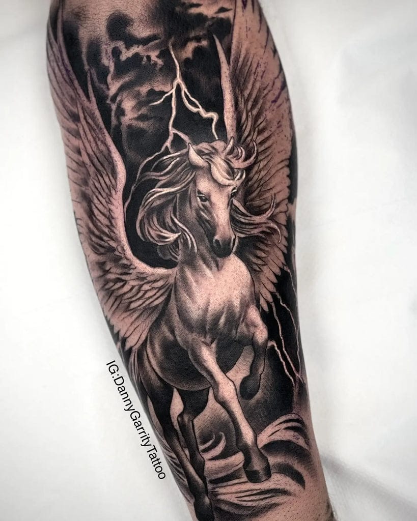 detailed pegasus tattoo