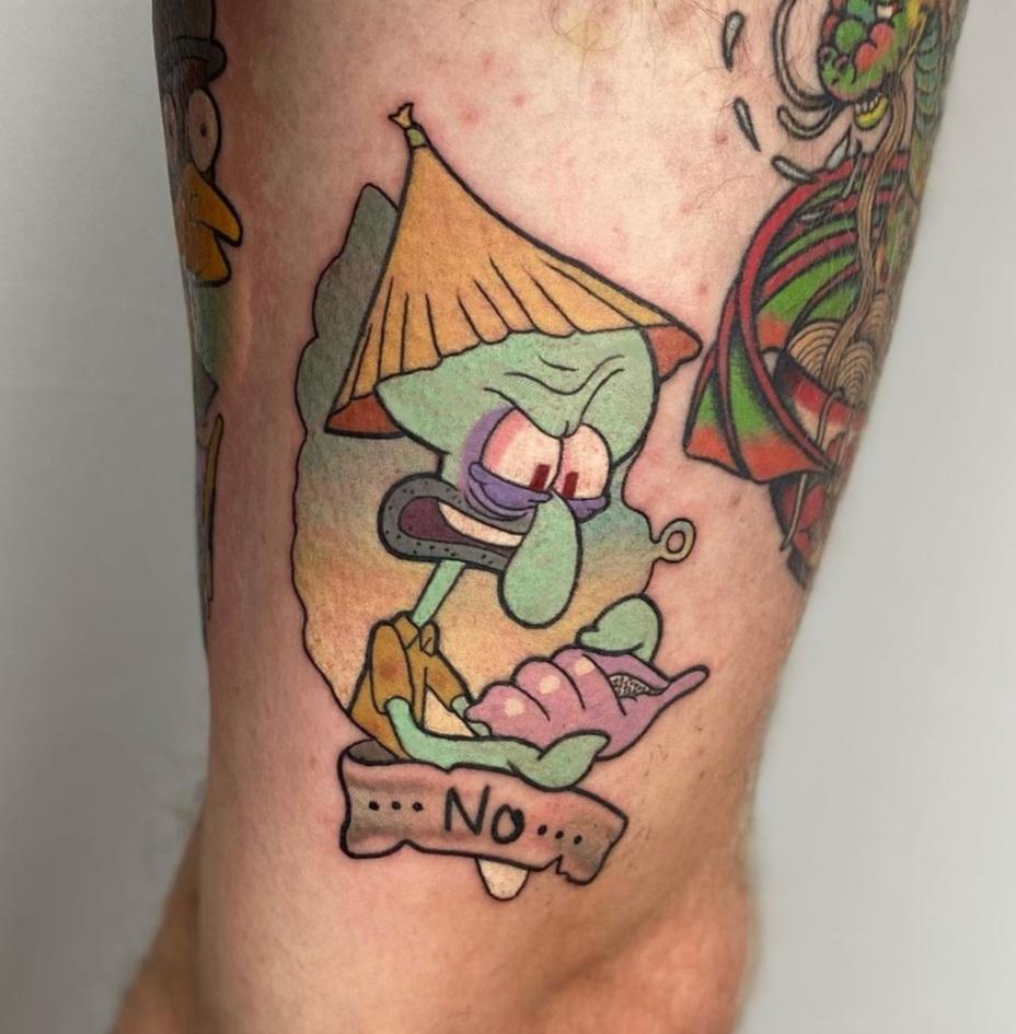 spongebob squidward tattoo