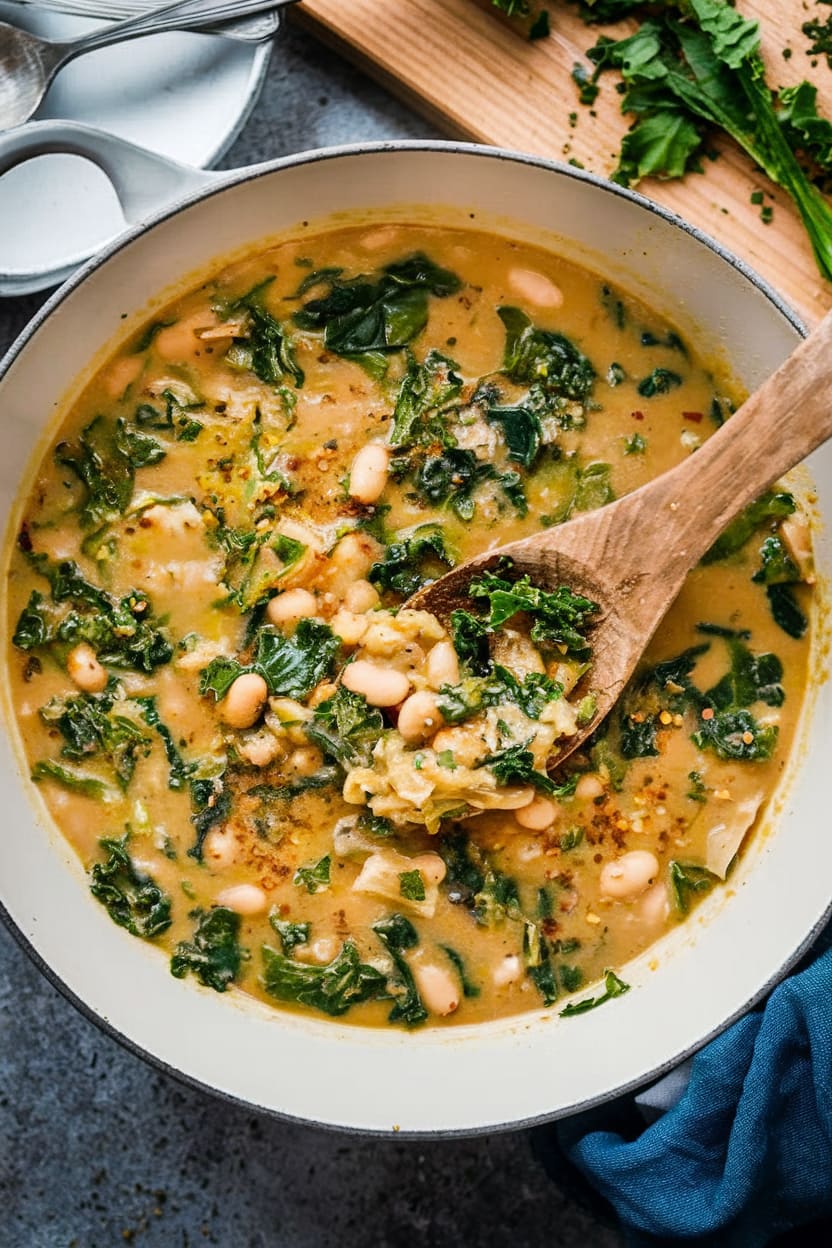 Creamy White Bean Soup with Kale