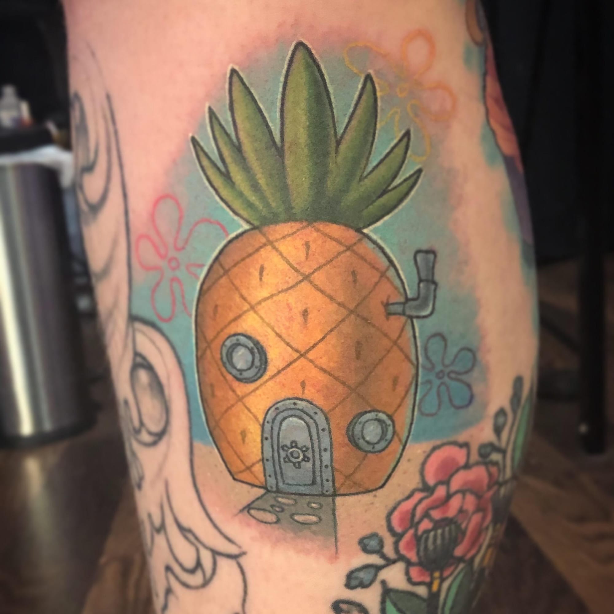 spongebob house tattoo