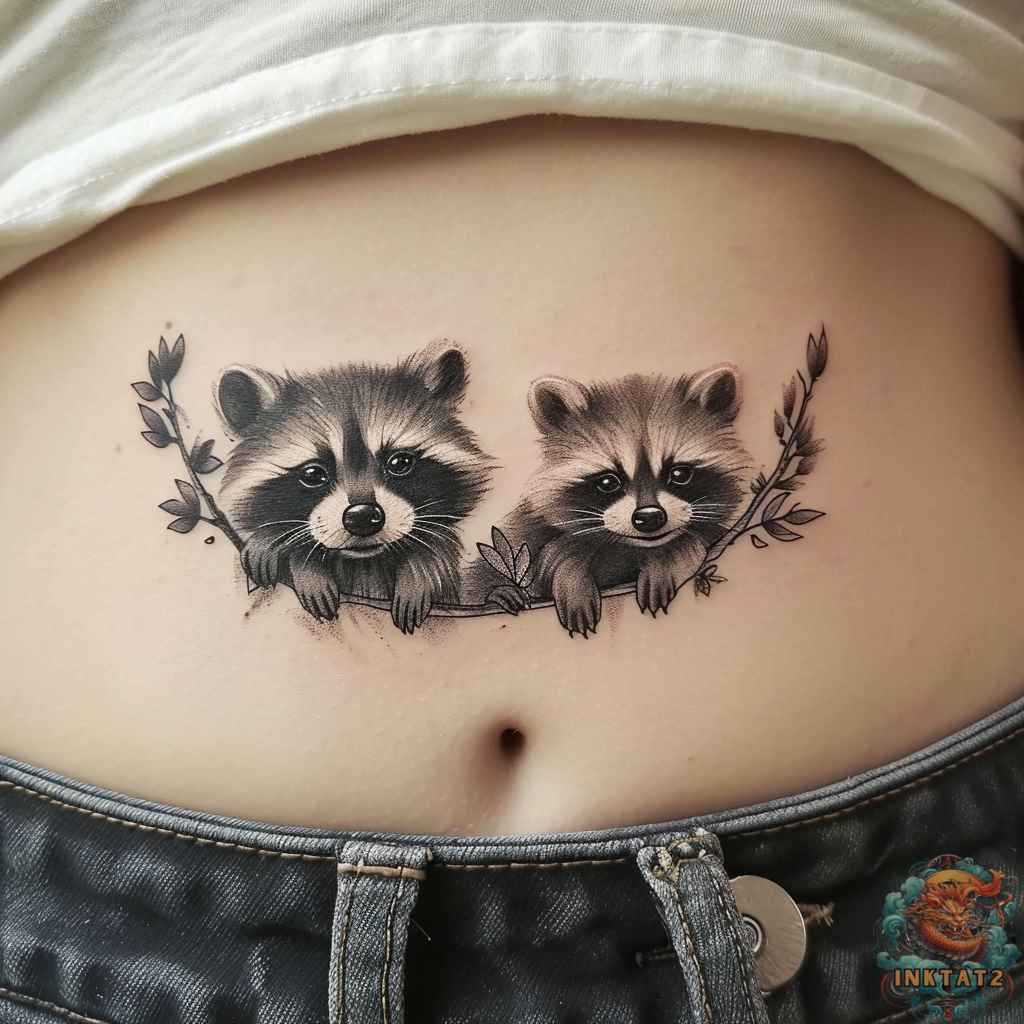 cartoon raccoon tattoo