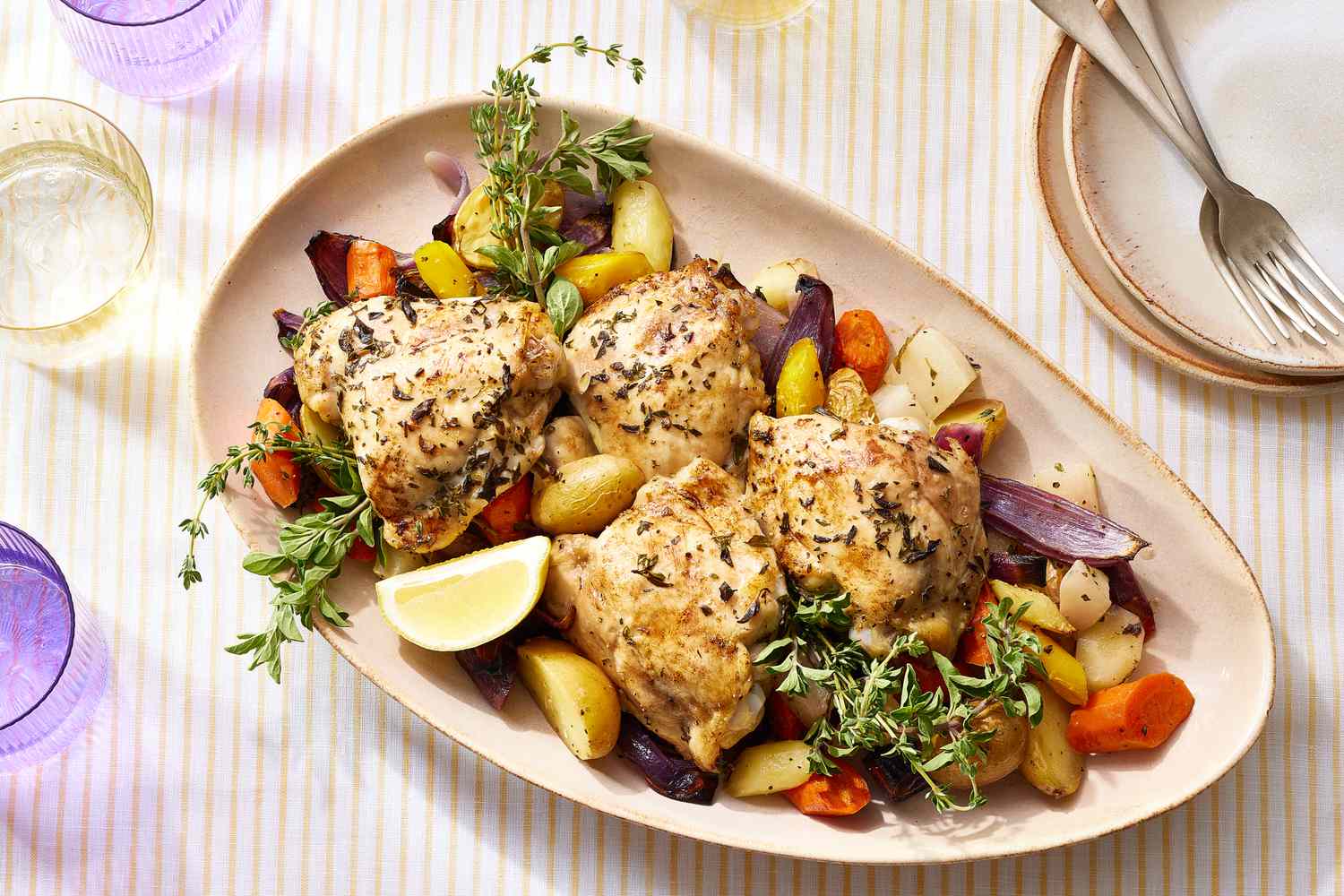 Lemon Herb Roasted Chicken and Veggies Recipe
