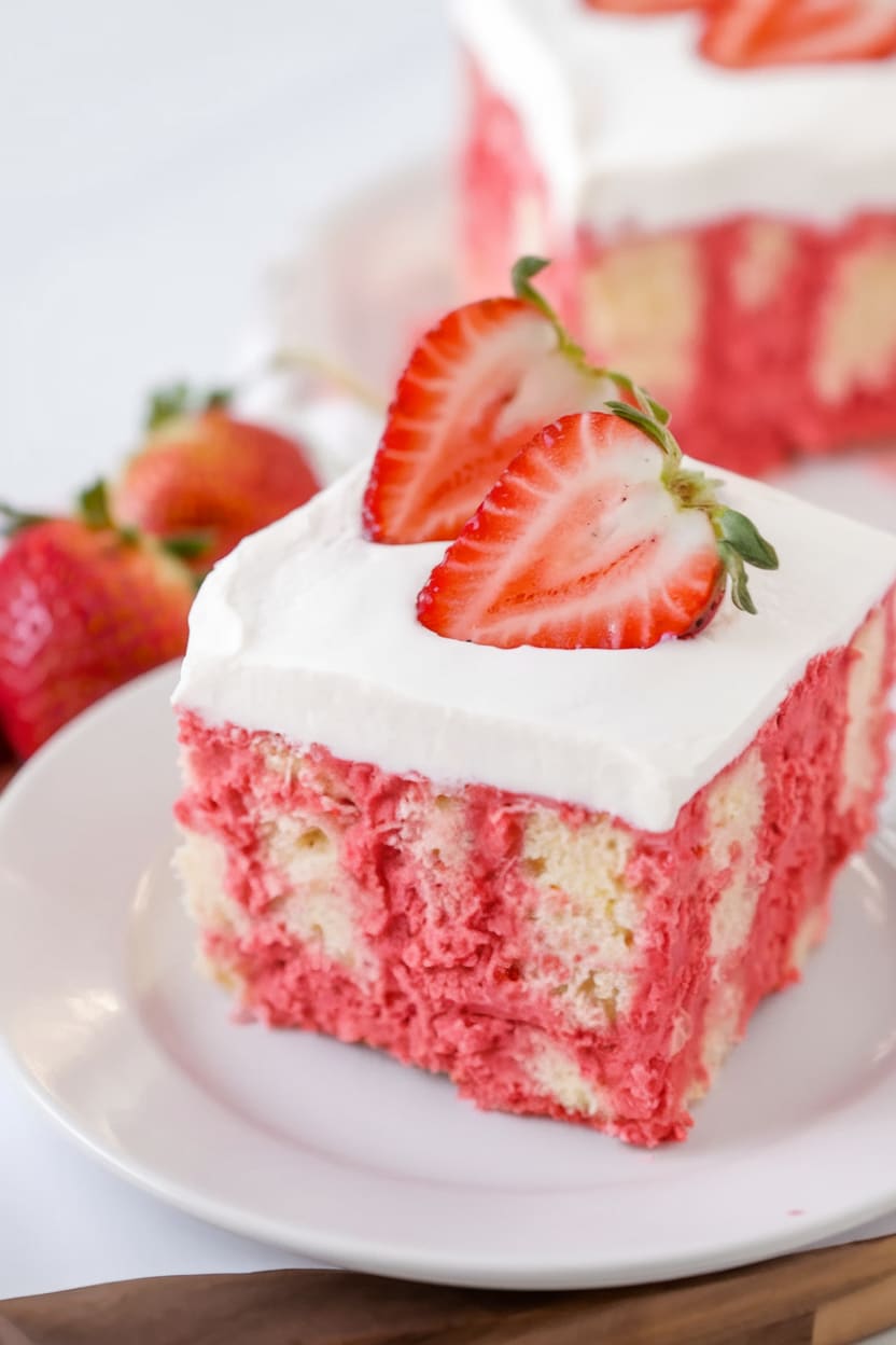 Strawberry Jello Poke Cake