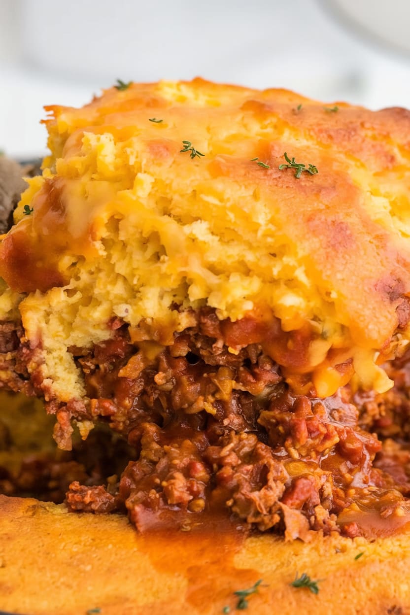 Sloppy Joe Cornbread Casserole