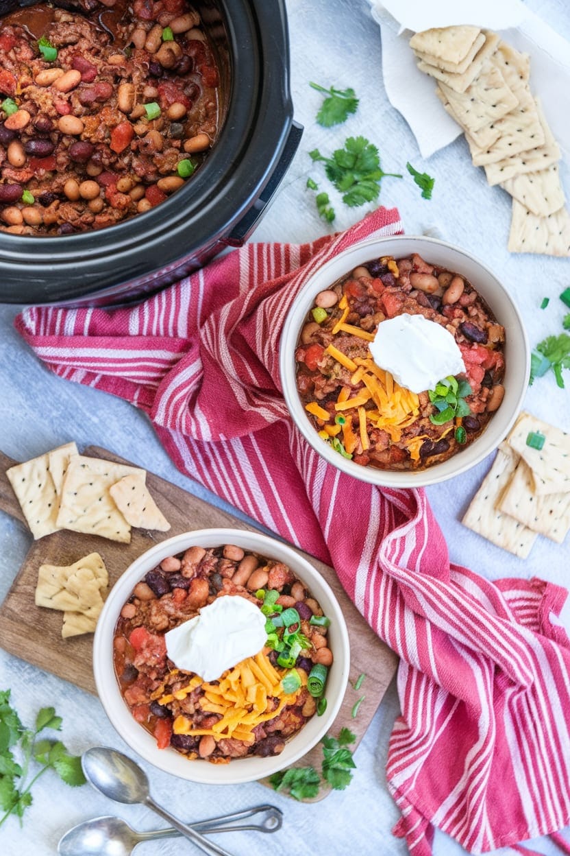 Slow Cooker Three Bean Chili