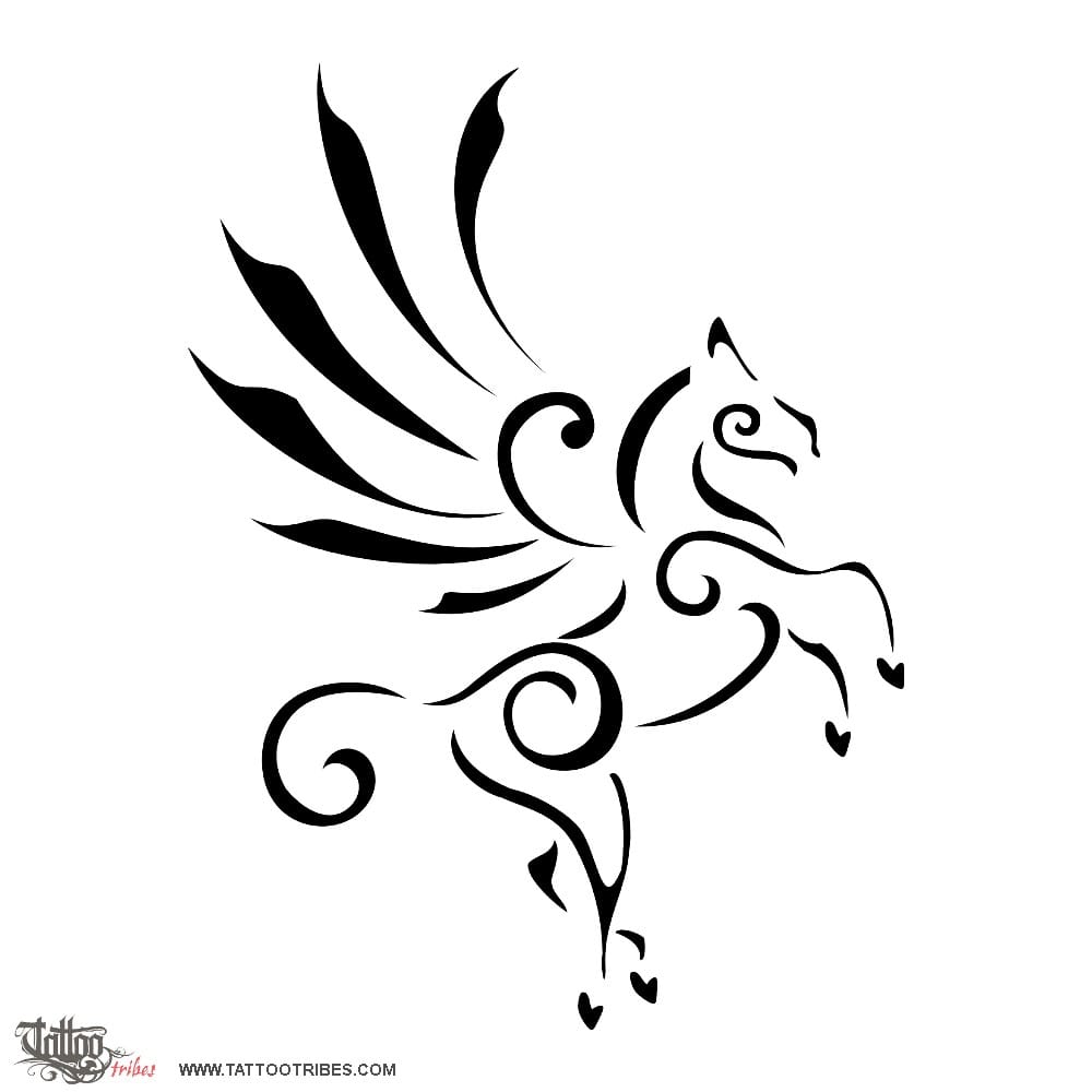 tribal pegasus tattoo