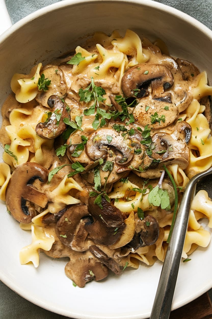 Vegetarian Mushroom Stroganoff (One Pot)
