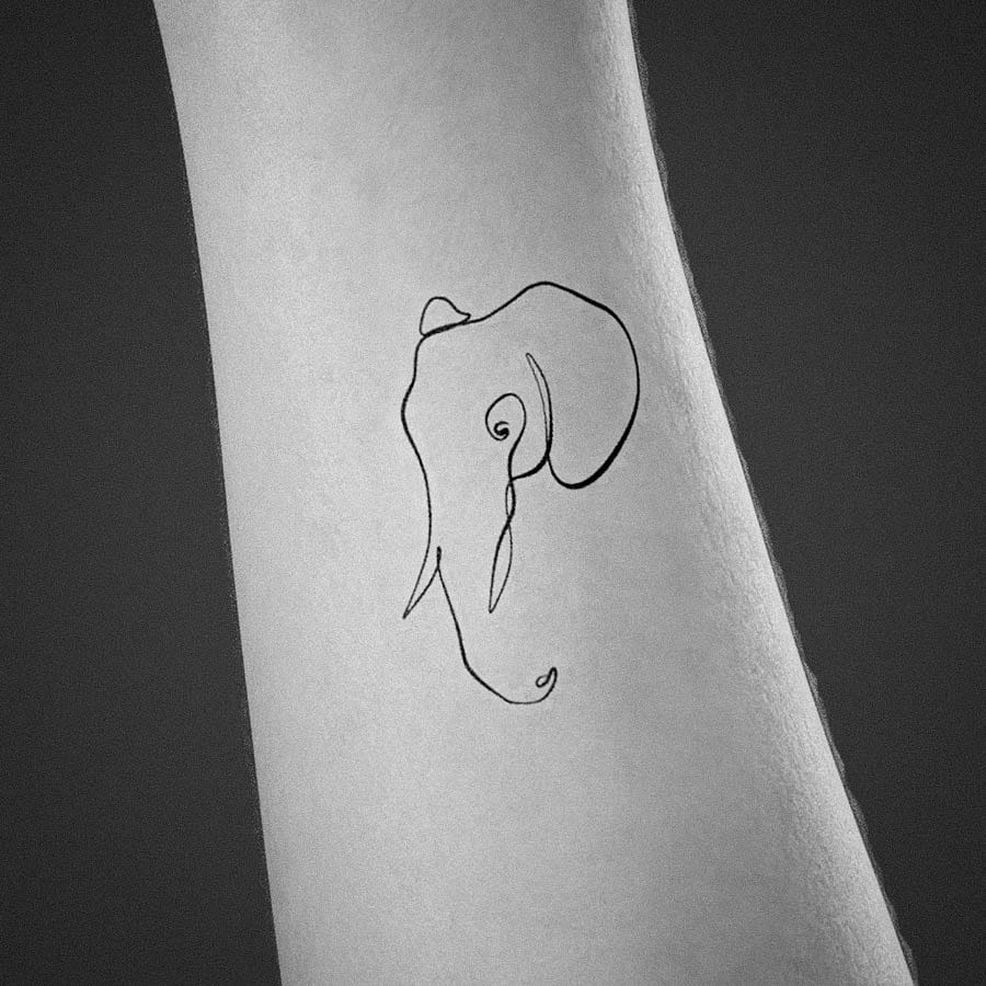 abstract elephant tattoo