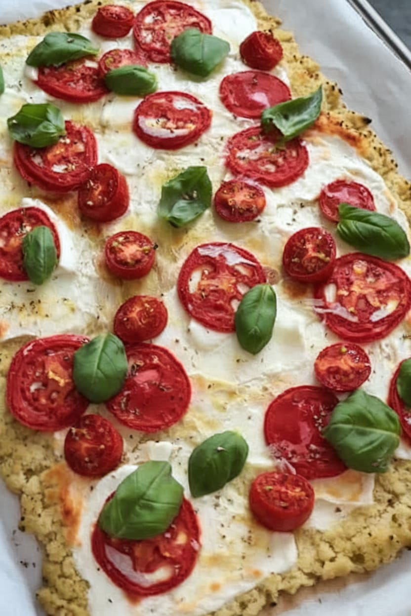 Margherita Pizza with Cauliflower Crust
