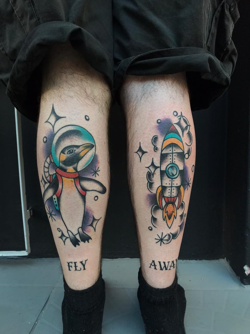 penguin in spacesuit tattoo