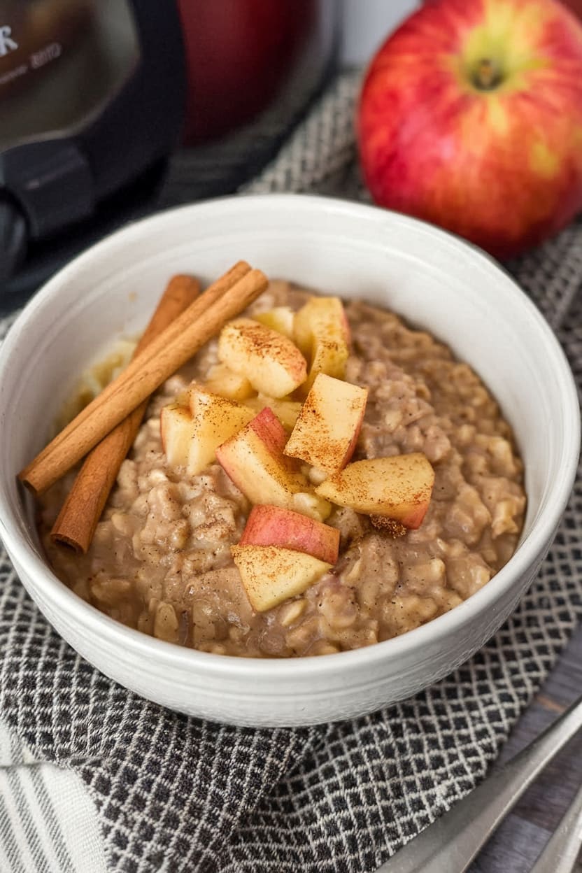 Slow Cooker Apple Cinnamon Oatmeal