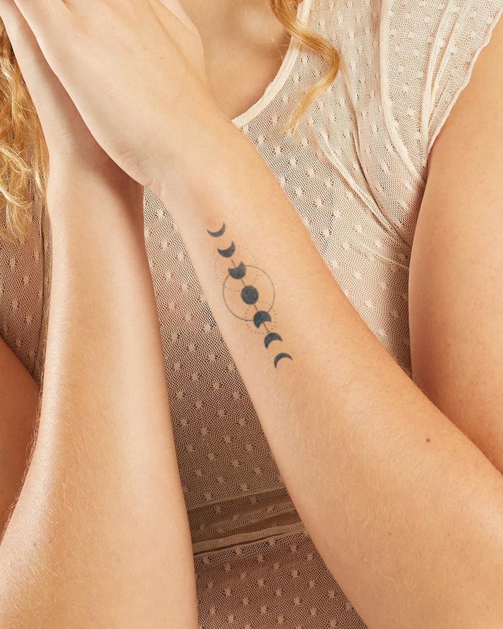 crescent moon phase tattoo