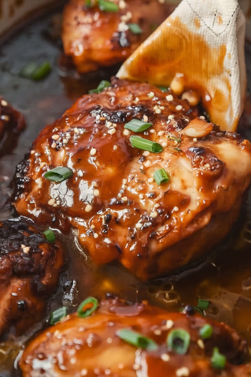 Honey Garlic Slow Cooker Chicken Thighs