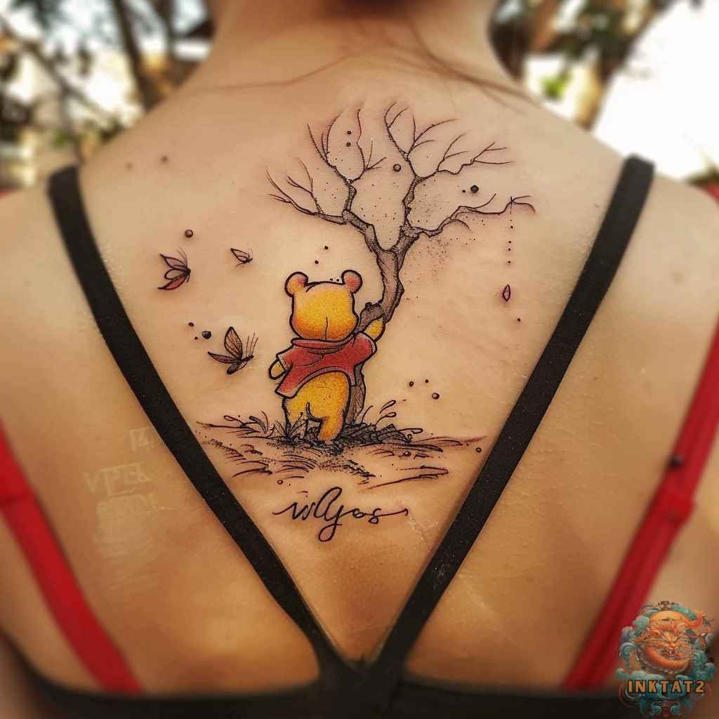 silhouette pooh tattoo