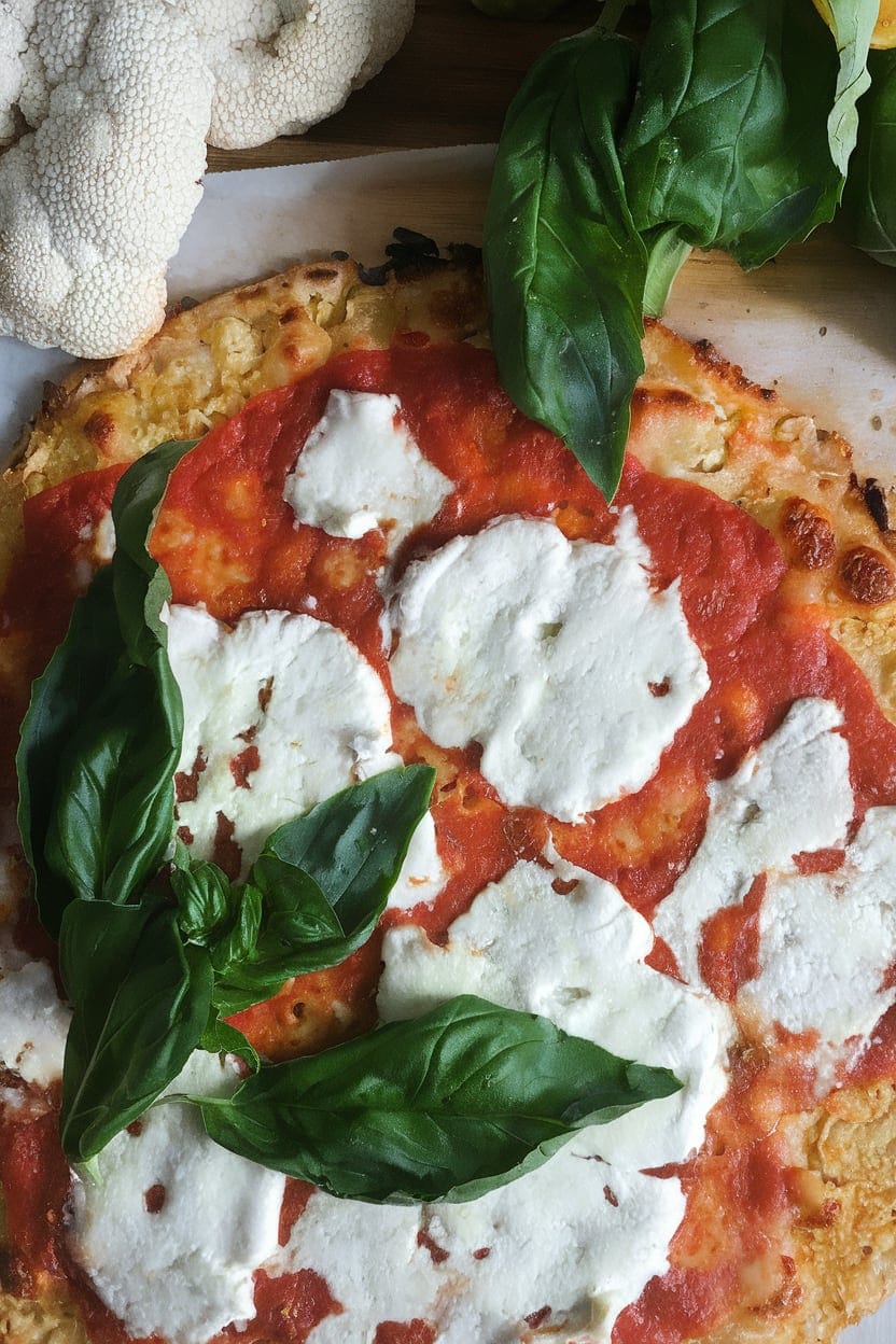 Margherita Pizza with Cauliflower Crust