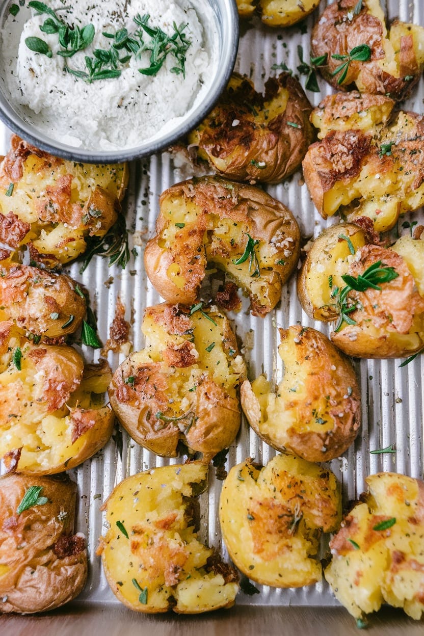 4-Ingredient Crispy Smashed Potatoes (Vegan)