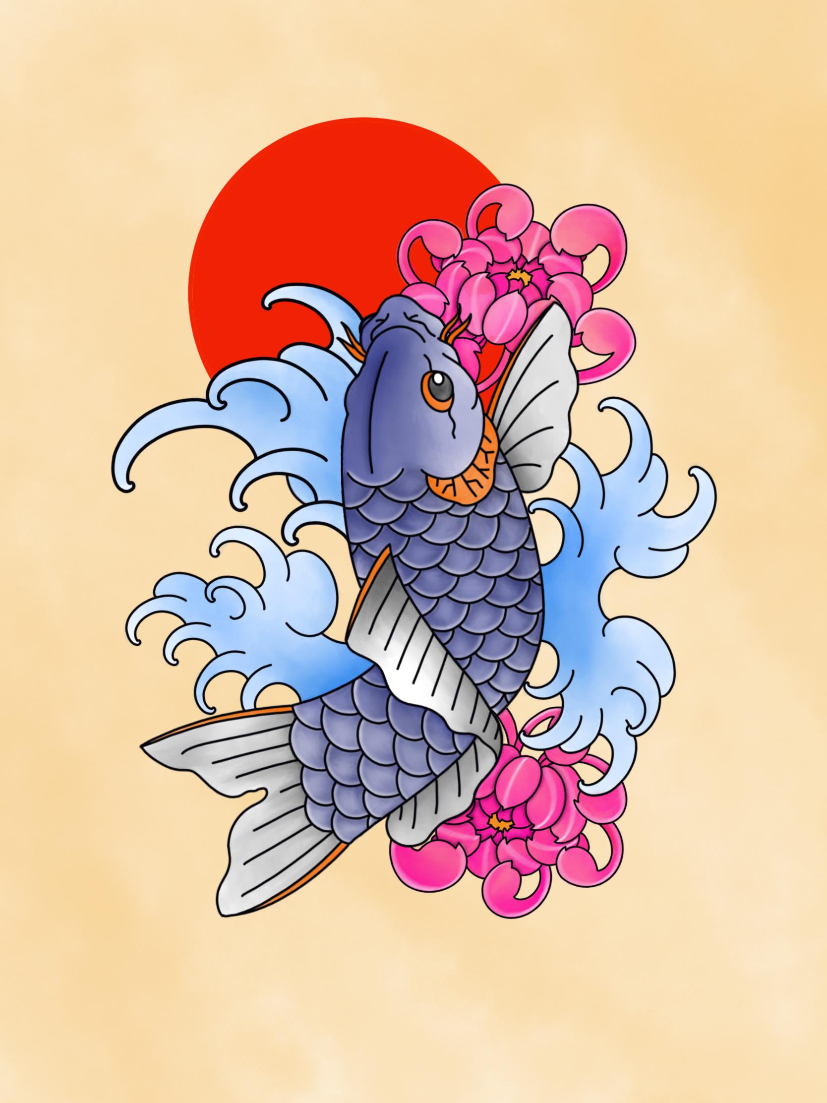 traditional koi fish tattoo