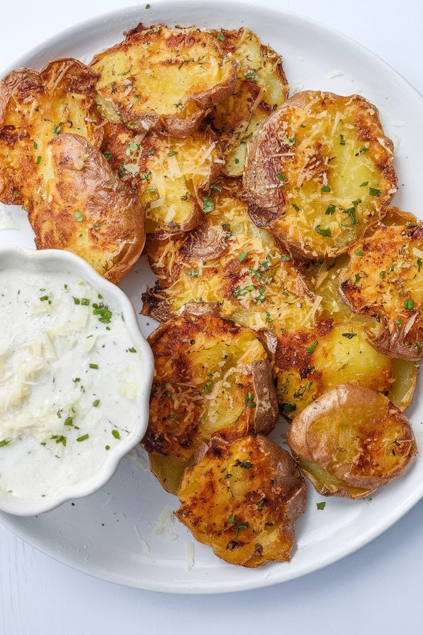 Crispy Parmesan Smashed Potatoes