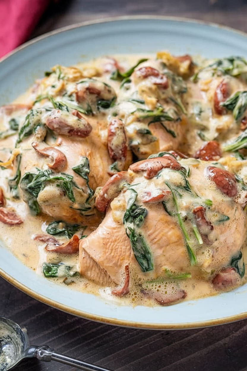 Slow Cooker Creamy Tuscan Chicken