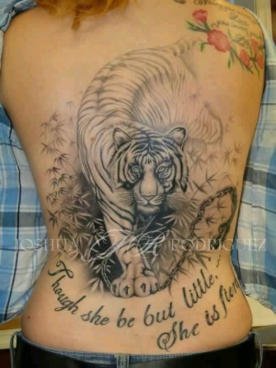 tiger with quote tattoo