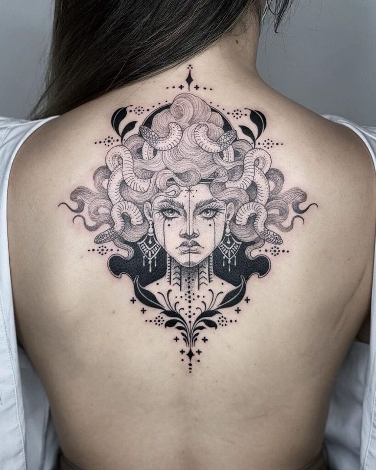 back medusa tattoo