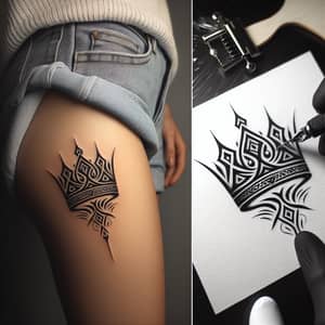 tribal inspired crown tattoo