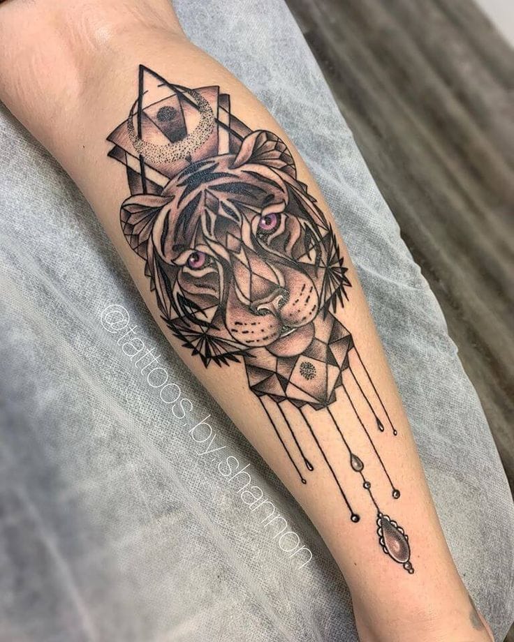 geometric tiger tattoo