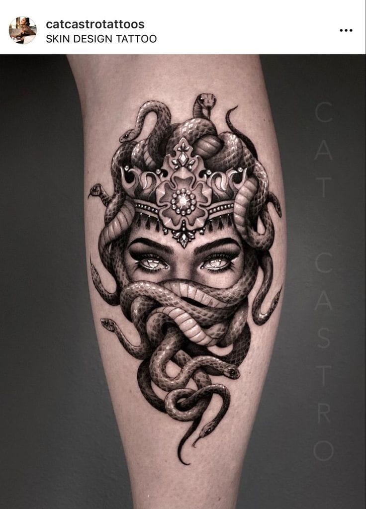 medusa crown tattoo