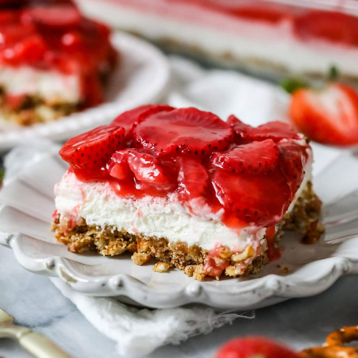 Strawberry Pretzel Salad (no Cool Whip or Jello)