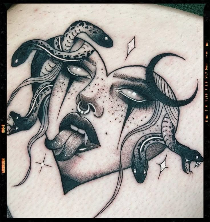 heart medusa tattoo