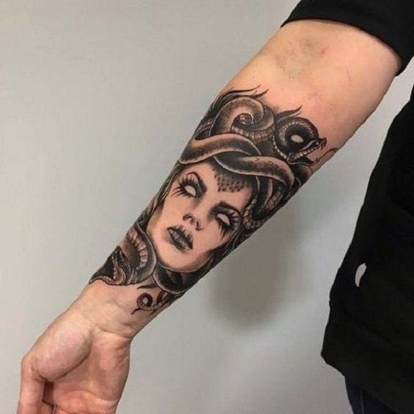 forearm medusa tattoo